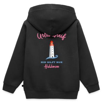 Hiddensee, Leuchtturm Dornbusch, Urlaubsreif - Kinder Premium Organic Zip Hoodie - Schwarz - Hinten - AI Model Kid Male (0cm)