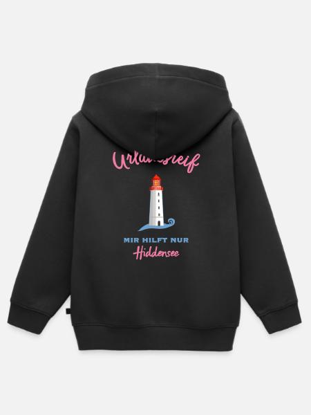 Hiddensee, Leuchtturm Dornbusch, Urlaubsreif - Kinder Premium Organic Zip Hoodie - Schwarz