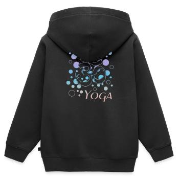 Yoga yoga - Kinder Premium Organic Zip Hoodie - Schwarz - Hinten - AI Model Kid Male (0cm)