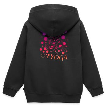Yoga Om Namaste - Kinder Premium Organic Zip Hoodie - Schwarz - Hinten - AI Model Kid Male (0cm)