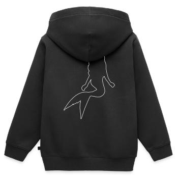 Meerjungfrau Kontur - Kinder Premium Organic Zip Hoodie - Schwarz - Hinten - AI Model Kid Male (0cm)