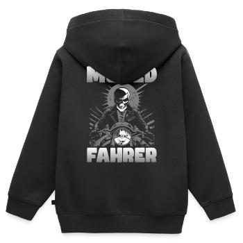 Moped Fahrer - Kinder Premium Organic Zip Hoodie - Schwarz - Hinten - AI Model Kid Male (0cm)