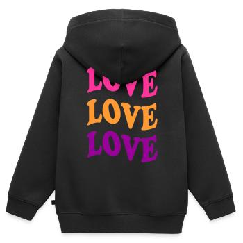 Love Love Love - Kinder Premium Organic Zip Hoodie - Schwarz - Hinten - AI Model Kid Male (0cm)