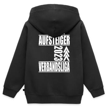 Aufsteiger Verbandsliga 2023 Aufstiegstrikot - Kinder Premium Organic Zip Hoodie - Schwarz - Hinten - AI Model Kid Male (0cm)
