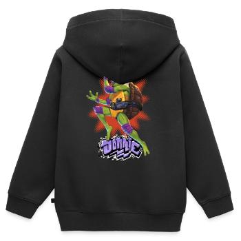 TMNT Mutant Mayhem Turtle Donnie - Kinder Premium Organic Zip Hoodie - Schwarz - Hinten - AI Model Kid Male (0cm)