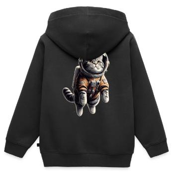 Astronaut BKH getigert Geschenk - Kinder Premium Organic Zip Hoodie - Schwarz - Hinten - AI Model Kid Male (0cm)