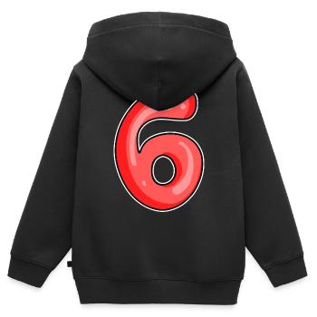 Numéro 6 Numéro - Sweat Premium à capuche zippé enfant bio - noir - Dos - AI Model Kid Male (0cm)