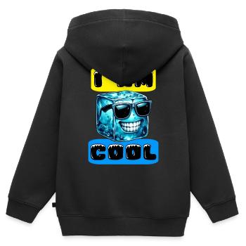 Eis - Kinder Premium Organic Zip Hoodie - Schwarz - Hinten - AI Model Kid Male (0cm)