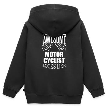 Motorrad Motorrad Motorrad Motorrad - Kinder Premium Organic Zip Hoodie - Schwarz - Hinten - AI Model Kid Male (0cm)