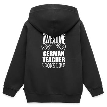 Deutsch, Deutsch, Deutsch - Kinder Premium Organic Zip Hoodie - Schwarz - Hinten - AI Model Kid Male (0cm)