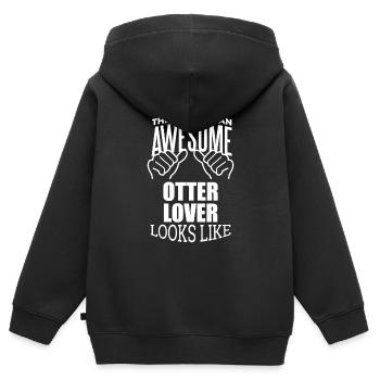 Otter Otter Otter - Kinder Premium Organic Zip Hoodie - Schwarz - Hinten - AI Model Kid Male (0cm)