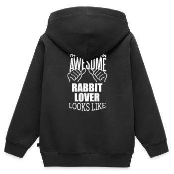 Rabbit Rabbit Rabbit - Kids Premium Organic Zip-up Hoodie - black - Back - AI Model Kid Male (0cm)