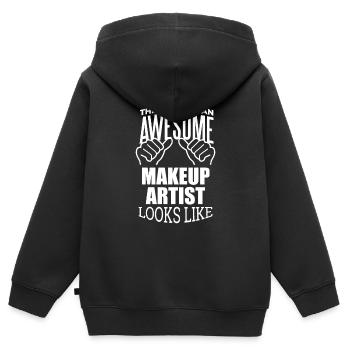 Make-up Make-up Make-up - Kinder Premium Organic Zip Hoodie - Schwarz - Hinten - AI Model Kid Male (0cm)