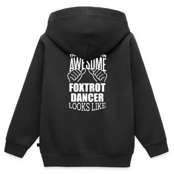 Foxtrot Foxtrot Foxtrot - Sweat Premium à capuche zippé enfant bio - noir - Dos - AI Model Kid Male (0cm)