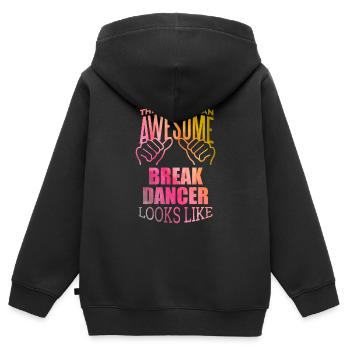 Danse break - Sweat Premium à capuche zippé enfant bio - noir - Dos - AI Model Kid Male (0cm)