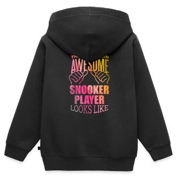 Snooker Snooker Snooker - Sweat Premium à capuche zippé enfant bio - noir - Dos - AI Model Kid Male (0cm)