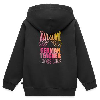 Deutsch, Deutsch, Deutsch - Kinder Premium Organic Zip Hoodie - Schwarz - Hinten - AI Model Kid Male (0cm)