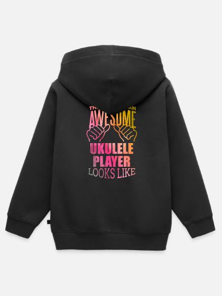 Ukulele Ukulele Ukulele - Kinder Premium Organic Zip Hoodie - Schwarz
