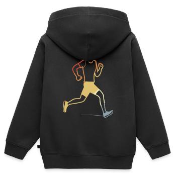 Retro Jogger Sketch - Kids Premium Organic Zip-up Hoodie - black - Back - AI Model Kid Male (0cm)
