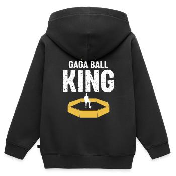 Beanspruchen Sie Ihren Titel Als Gaga-ball-könig - Kinder Premium Organic Zip Hoodie - Schwarz - Hinten - AI Model Kid Male (0cm)