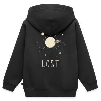 Lost - Kinder Premium Organic Zip Hoodie - Schwarz - Hinten - AI Model Kid Male (0cm)