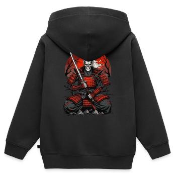 Uralte Samurai - Kinder Premium Organic Zip Hoodie - Schwarz - Hinten - AI Model Kid Male (0cm)