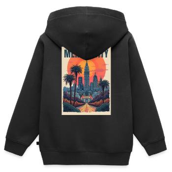 Mexiko-Stadt – Zócalo und Aztekische Geschichte - Kinder Premium Organic Zip Hoodie - Schwarz - Hinten - AI Model Kid Male (0cm)
