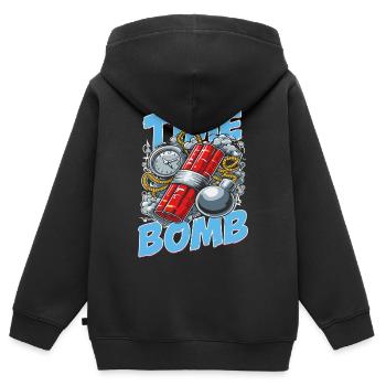 Time Bomb – Explosives Streetwear-Design - Kinder Premium Organic Zip Hoodie - Schwarz - Hinten - AI Model Kid Male (0cm)