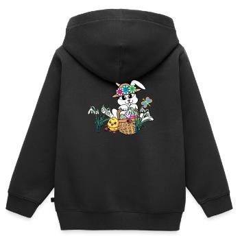 Ostern Osterhase Ostereier Kinder Osterfest Eier - Kinder Premium Organic Zip Hoodie - Schwarz - Hinten - AI Model Kid Male (0cm)
