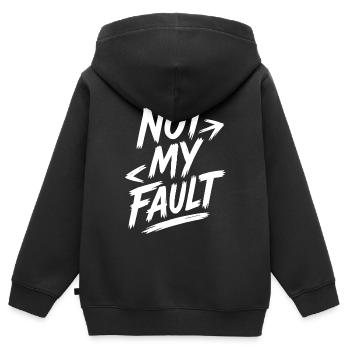 Citation Audacieuse de Responsabilité Personnelle - Sweat Premium à capuche zippé enfant bio - noir - Dos - AI Model Kid Male (0cm)
