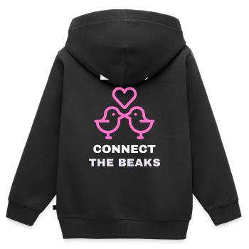 Verbinden wir die Schnäbel - Kinder Premium Organic Zip Hoodie - Schwarz - Hinten - AI Model Kid Male (0cm)