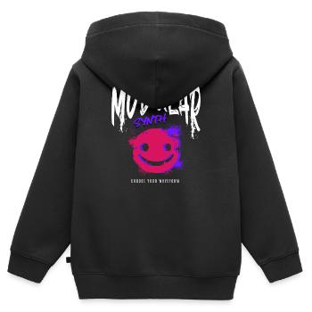Modular Synth Synthesizer Waveform - Kids Premium Organic Zip-up Hoodie - black - Back - AI Model Kid Male (0cm)