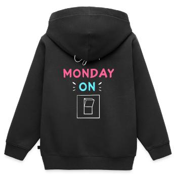 Cyber Monday Kaufrausch - Kinder Premium Organic Zip Hoodie - Schwarz - Hinten - AI Model Kid Male (0cm)