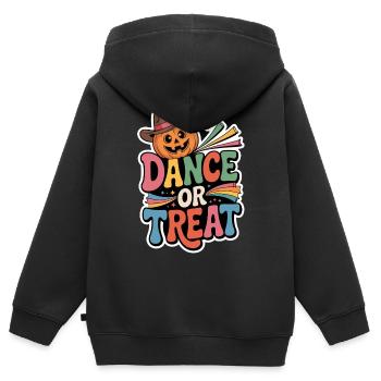 Halloween Dance or Treat - Kids Premium Organic Zip-up Hoodie - black - Back - AI Model Kid Male (0cm)