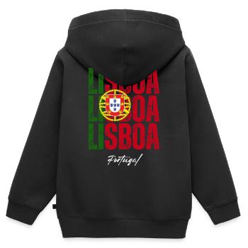 Lissabon, Portugal, Souvenir von Lissabon - Kinder Premium Organic Zip Hoodie - Schwarz - Hinten - AI Model Kid Male (0cm)