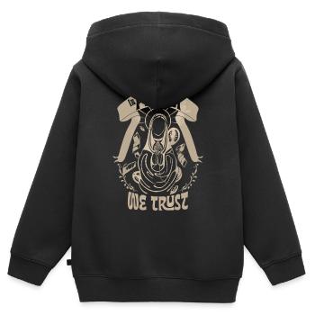 In Pasta We Trust - Vintage Foodie - Kinder Premium Organic Zip Hoodie - Schwarz - Hinten - AI Model Kid Male (0cm)