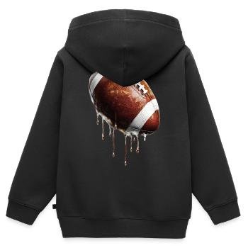 Football - Kinder Premium Organic Zip Hoodie - Schwarz - Hinten - AI Model Kid Male (0cm)