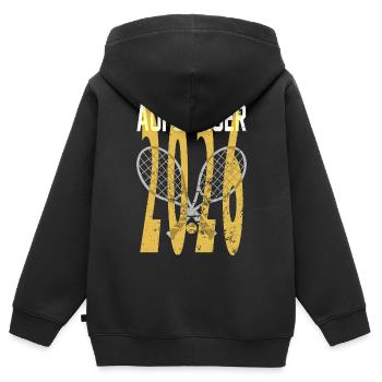Tennis Aufsteiger 2026 Meistershirt  - Kinder Premium Organic Zip Hoodie - Schwarz - Hinten - AI Model Kid Male (0cm)