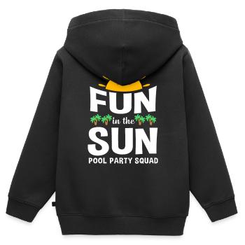 Pool Party - Kinder Premium Organic Zip Hoodie - Schwarz - Hinten - AI Model Kid Male (0cm)