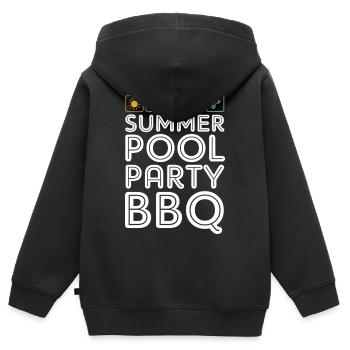 Pool Party - Kinder Premium Organic Zip Hoodie - Schwarz - Hinten - AI Model Kid Male (0cm)
