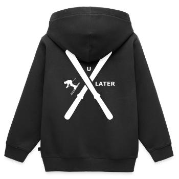 Skifahren - Ski you later - Kinder Premium Organic Zip Hoodie - Schwarz - Hinten - AI Model Kid Male (0cm)