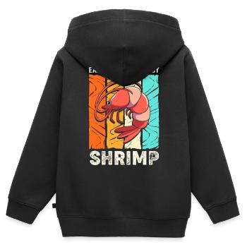 Krabbe Languste Meeresfrüchte Shrimp - Kinder Premium Organic Zip Hoodie - Schwarz - Hinten - AI Model Kid Male (0cm)