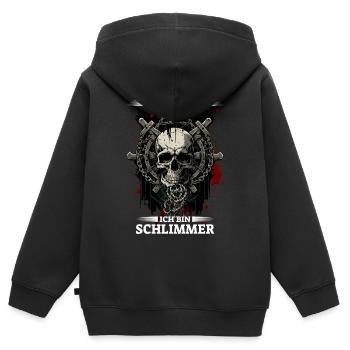 Ich bin nicht wie die anderen - Ich bin schlimmer - Kinder Premium Organic Zip Hoodie - Schwarz - Hinten - AI Model Kid Male (0cm)