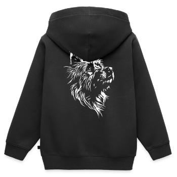 Silhouette de chien Australian Terrier Saules - Sweat Premium à capuche zippé enfant bio - noir - Dos - AI Model Kid Male (0cm)