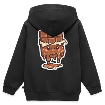 Melting chocolate bar - Kids Premium Organic Zip-up Hoodie - black - Back - AI Model Kid Male (0cm)