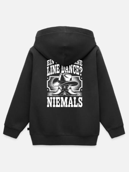 Niemals ohne Line Dance - Kinder Premium Organic Zip Hoodie - Schwarz