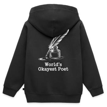 Der beste Dichter der Welt - Kinder Premium Organic Zip Hoodie - Schwarz - Hinten - AI Model Kid Male (0cm)