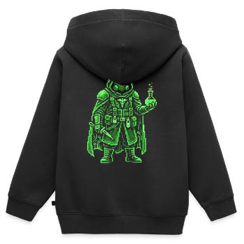 Punk Apothécary Pixel Art Hacker rétro - Sweat Premium à capuche zippé enfant bio - noir - Dos - AI Model Kid Male (0cm)