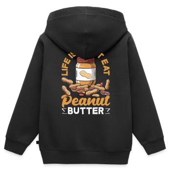 Erdnussbutter & Marmelade Partnerlook Design - Kinder Premium Organic Zip Hoodie - Schwarz - Hinten - AI Model Kid Male (0cm)