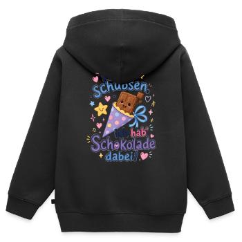 Schulkind Einschulung - Bald ein Schulkind - Kinder Premium Organic Zip Hoodie - Schwarz - Hinten - AI Model Kid Male (0cm)